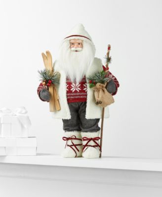 Holiday Lane - Standing Santa with Skis and Walking Stick