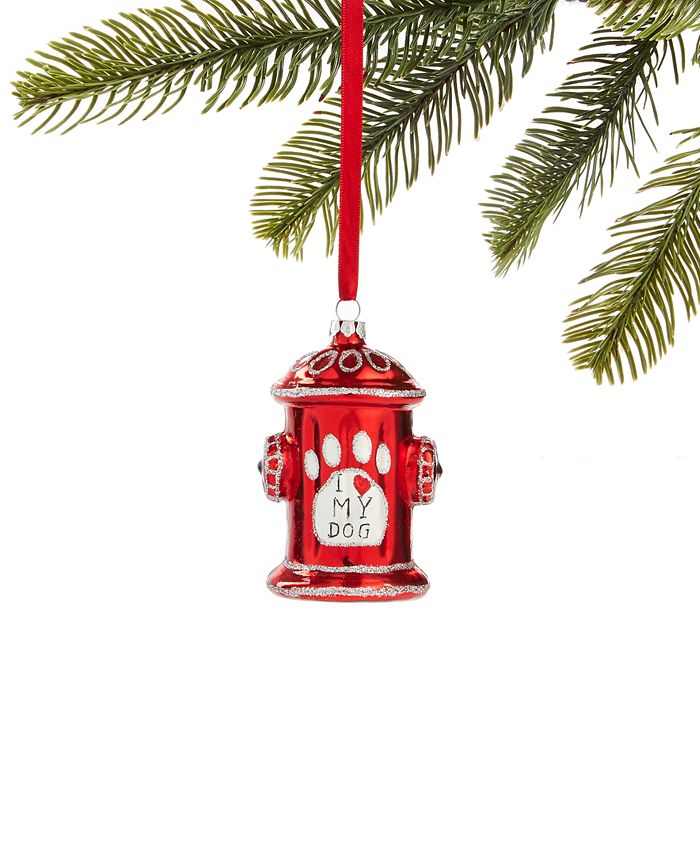 Holiday Lane Pets Molded Glass Fire Hydrant Ornament, Created for Macy