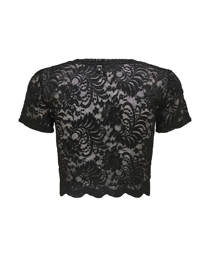 ONLY Alba Lace Short Sleeve Crop Top - Macy's