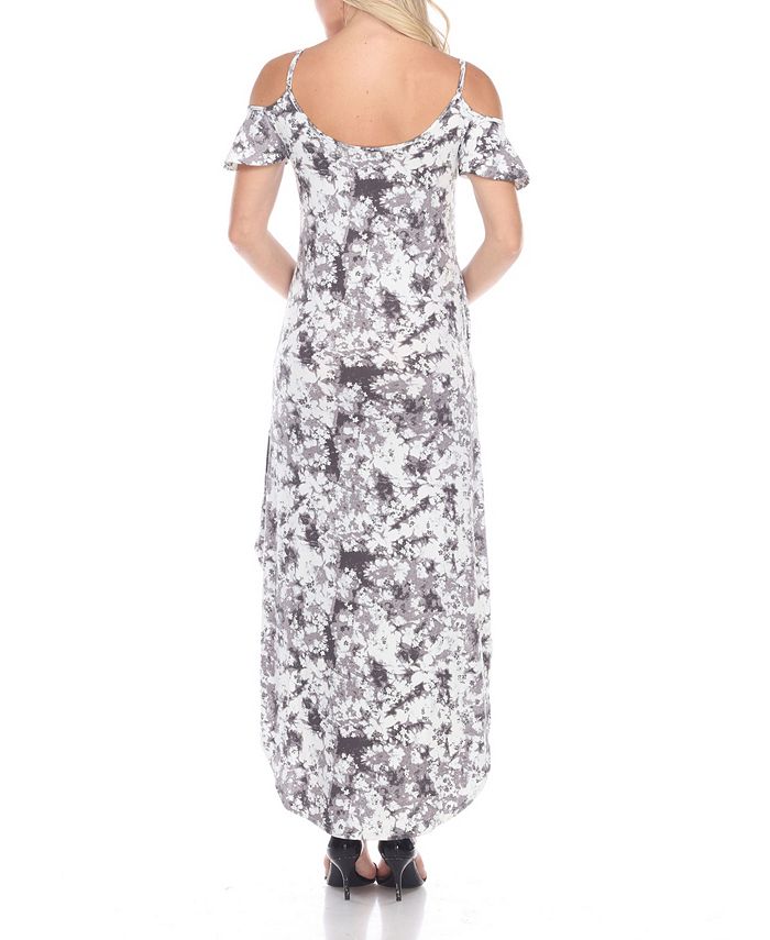 White Mark Women's Cold Shoulder Tie-Dye Maxi Dress & Reviews - Dresses ...