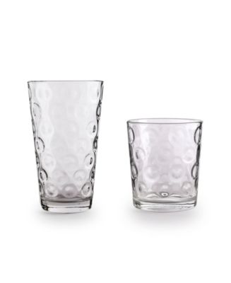 Circle Glass Double Circle Entertaining Glasses, Set of 16 - Macy's