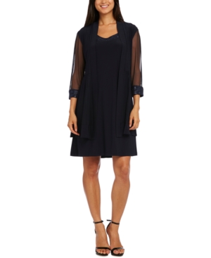 R & M Richards Petite 2-Pc Embellished Jacket & Dress Set