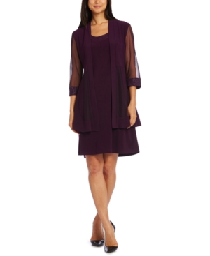 R & M Richards Petite 2-Pc Embellished Jacket & Dress Set