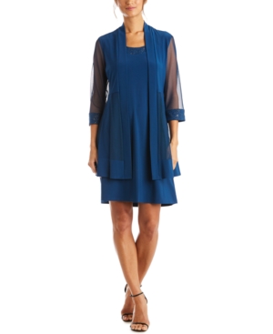 R & M Richards Petite 2-Pc Embellished Jacket & Dress Set