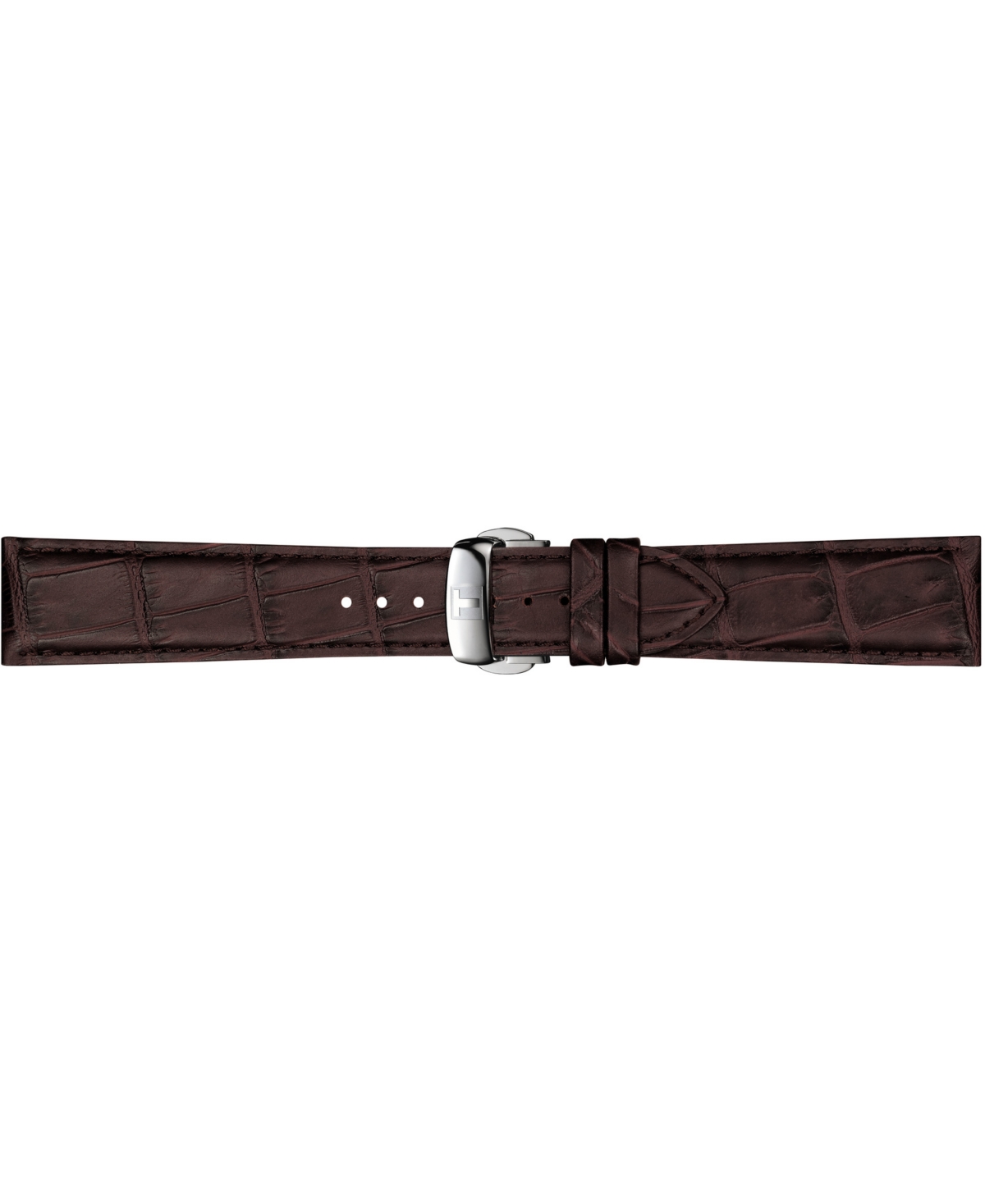 Tissot Men's Swiss Automatic Powermatic 80 Silicium Brown Leather Strap Watch 40mm In Silver
