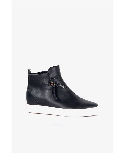 All Black Women S High Top Zip Wedge Sneaker Reviews Athletic Shoes Sneakers Shoes Macy S