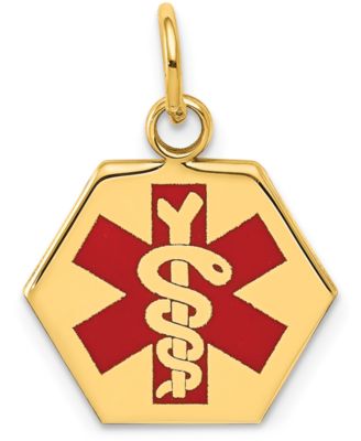 Macy's - Medical Info Hexagon Charm Pendant in 14k Gold