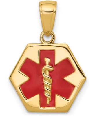 Macy's - Medical Info Hexagon Charm Pendant in 14k Gold