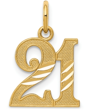 image of 21 Charm Pendant in 14k Gold
