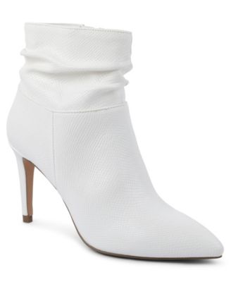 white heel bootie