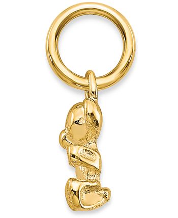 Collectible 14K Gold Detailed Floating Teddy Bear w/ Diamond Eyes Charm  Pendant