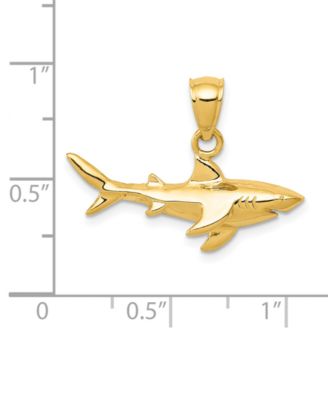 Shark Charm Pendant in 14k Yellow Gold