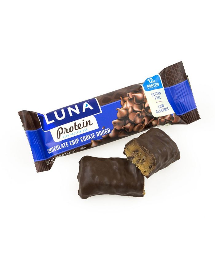 LUNA Bars Luna Protein Bar Chocolate Chip Cookie Dough, 1.59 oz, 12