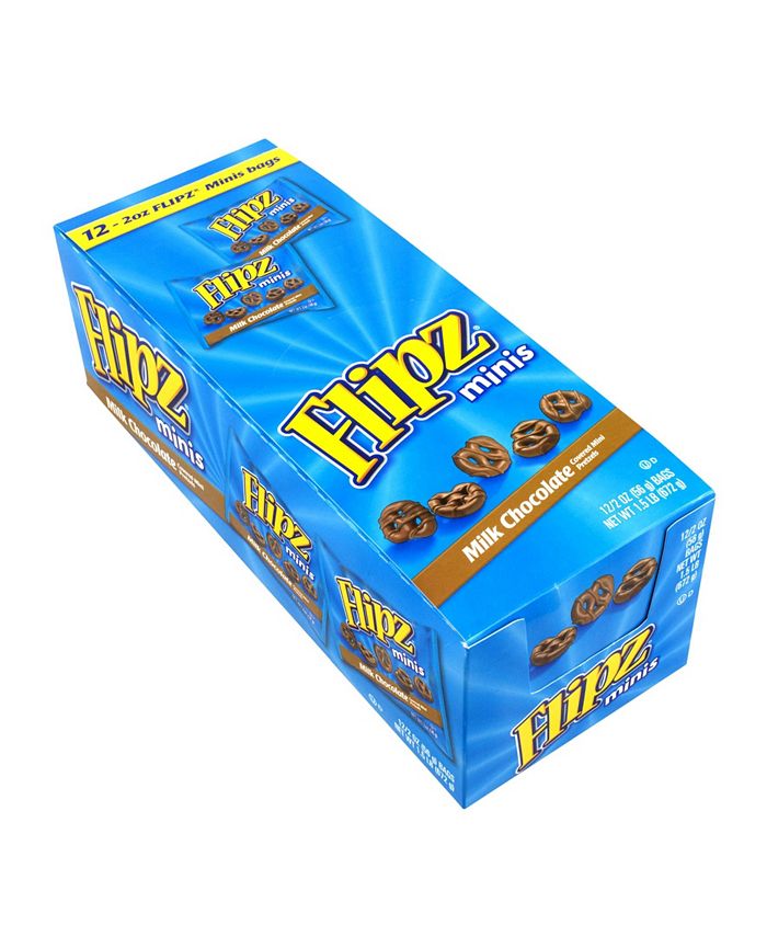 Flipz Milk Chocolate Covered Pretzels Mini Bags, 2 oz, 12 Count Macy's