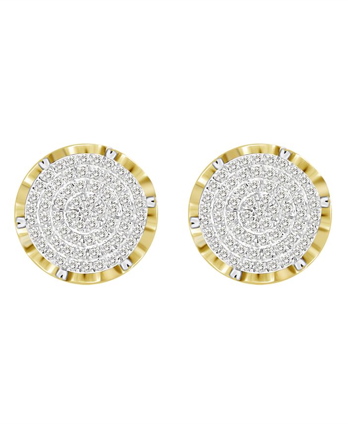 Macy's - Men's Diamond (1/3 ct.t.w.) Earring Set in 10k Yellow Gold