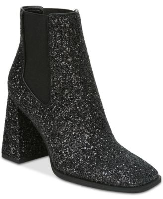 black glitter booties