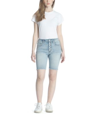 Vigoss Jeans - High-Rise Button-Fly Bermuda Shorts