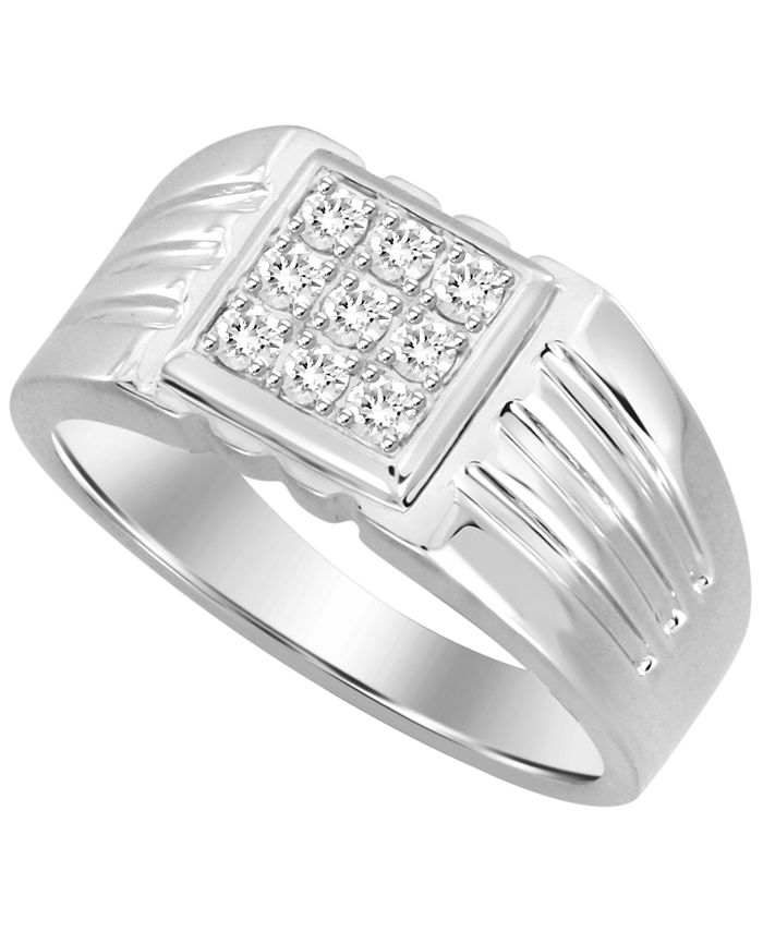 Macy's - Men's Diamond (1/3 ct. t.w.) Ring in 10k White or Yellow Gold
