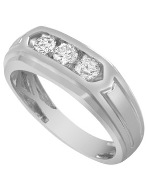 image of Men-s Diamond (1/2 ct.t.w.) Ring in 10k White or Yellow Gold