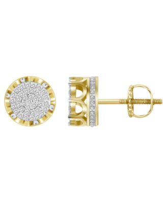 Macy's - Men's Diamond (1/4 ct. t.w.) Earring Set in 10k Yellow Gold