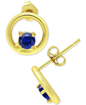 Giani Bernini Cubic Zirconia Circle Stud Earrings Created for Macys - Blue Gold Over Silver 40$