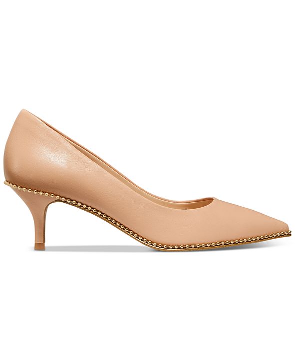 COACH Women's Jackie Kitten-Heel Beadchain Pumps & Reviews - Pumps ...