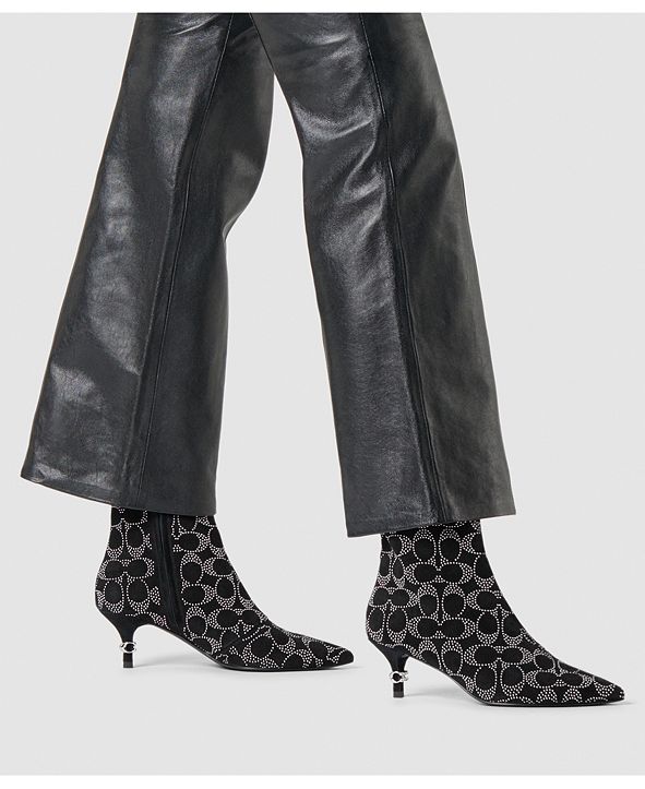 COACH Women's Jewel KittenHeel LogoStudded Booties & Reviews Boots