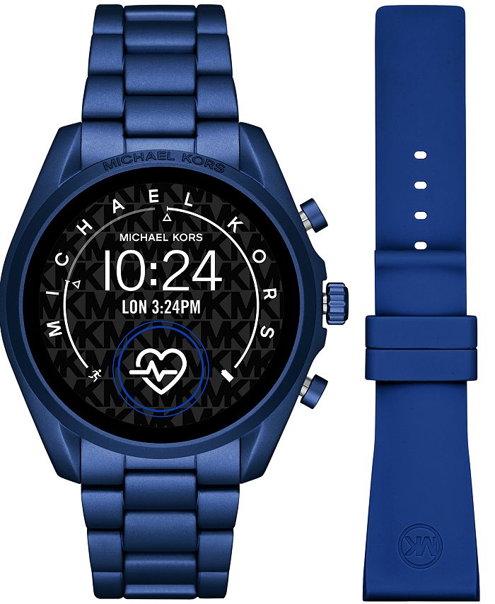 Michael Kors Access Gen 5 Bradshaw Blue Aluminum Bracelet & Blue Silicone Strap Touchscreen Watch 44mm Gift Set & Reviews - Macy's