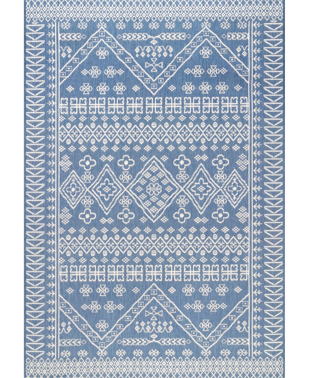 nuLoom Kandace OWDN24A Blue 7'6in x 10'9in Outdoor Area Rug - Blue