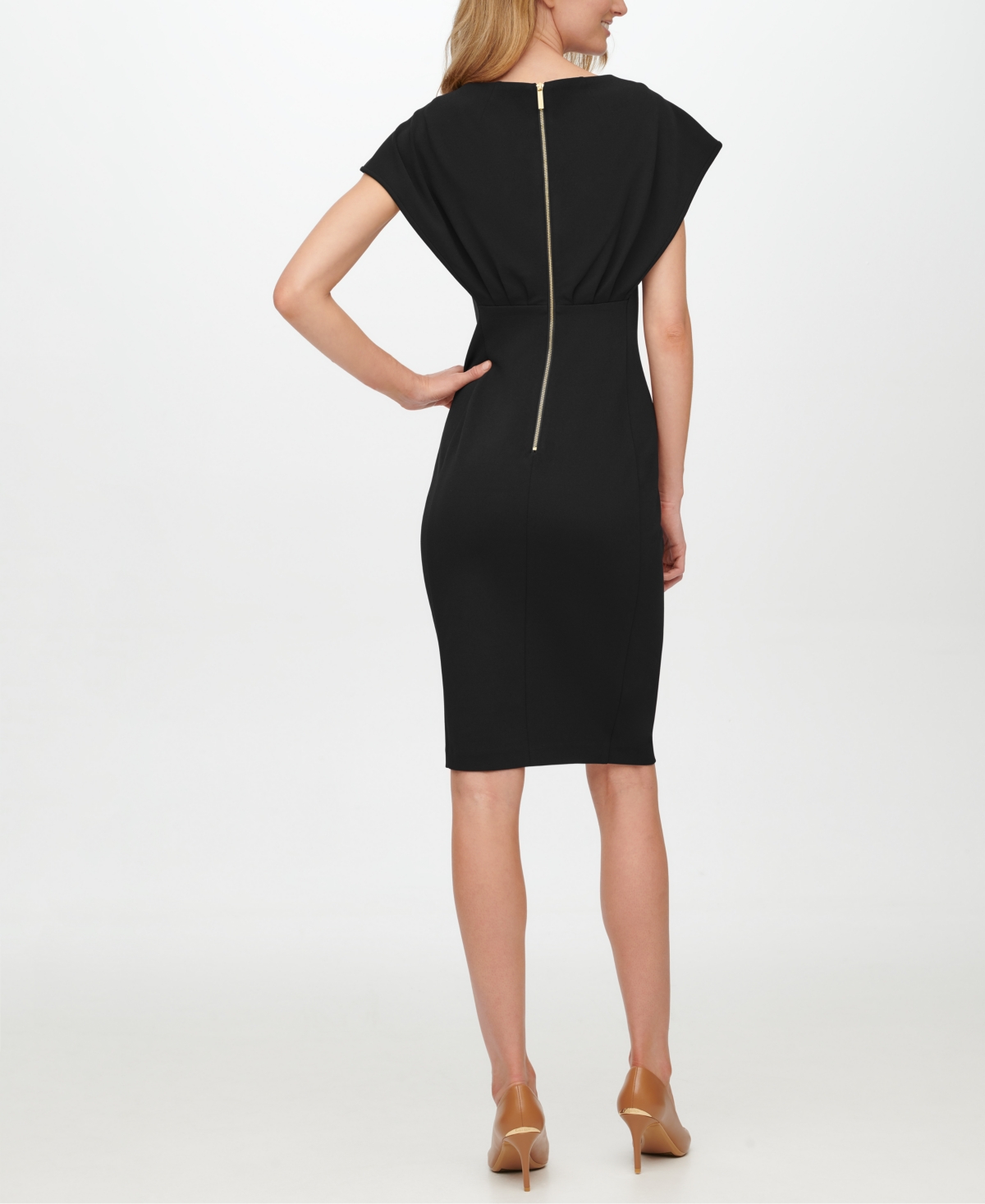 Calvin Klein Women's Boat-Neck Scuba Crepe Sheath Dress