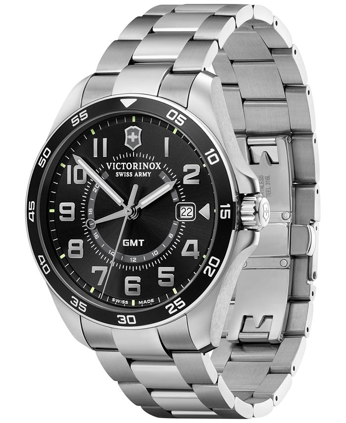 Victorinox - Men's FieldForce Classic GMT Stainless Steel Bracelet Watch 42mm