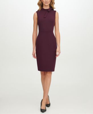 Calvin Klein Bow-Neck Dress - Macy's