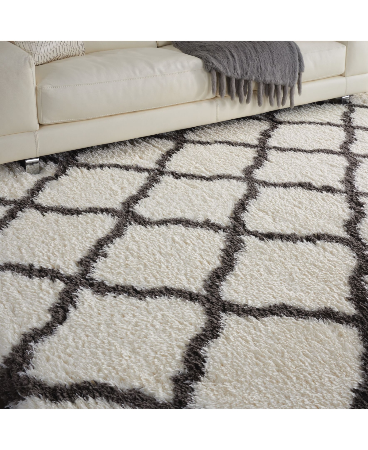Nourison Home Luxe Shag LXS02Area Rug - Ivory
