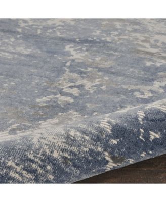 Rustic Textures RUS08 Gray and Blue Rug