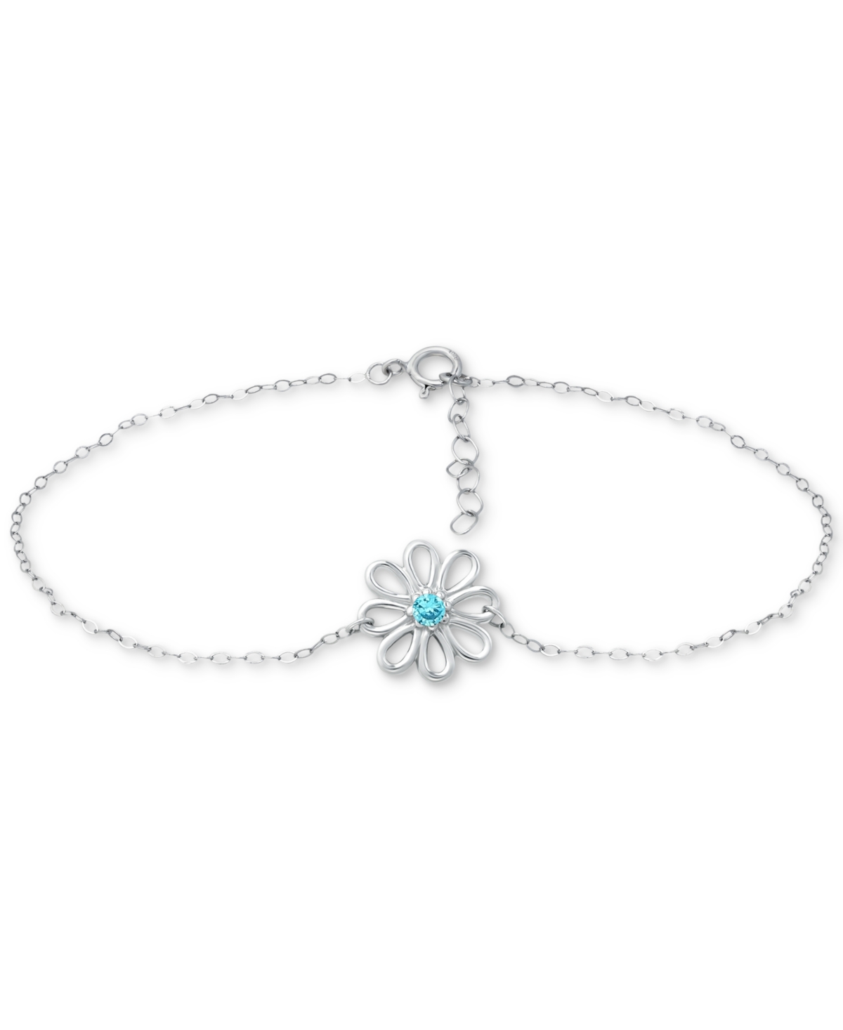 Giani Bernini Cubic Zirconia Ankle Bracelet in Sterling Silver (Also in Lab-Created Pink Sapphire), Created for Macy's