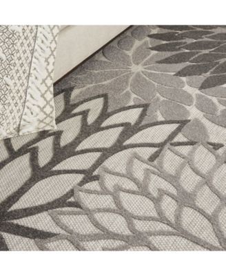 Aloha ALH05 Silver 7'10" x 10'6" Outdoor Area Rug