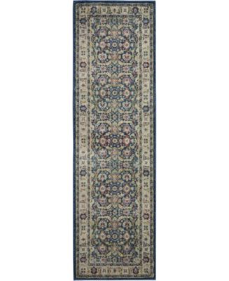 Nourison Home Ankara Global ANR13 Navy and Multi 2' x 6' Runner Rug ...