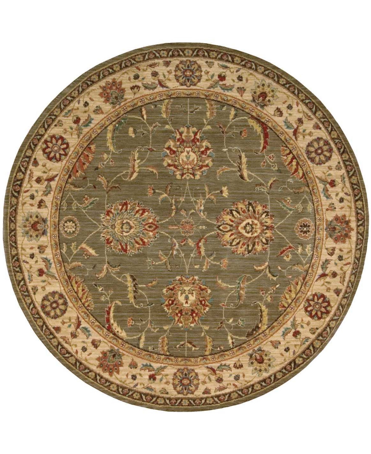 Nourison Home Living Treasures LI04 Green 5'10in Round Rug - Green