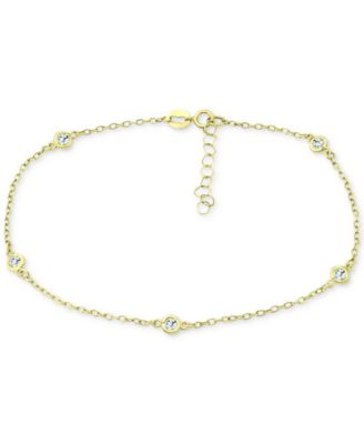 Multi-Stone Ankle Bracelet (Also in Cubic Zirconia)