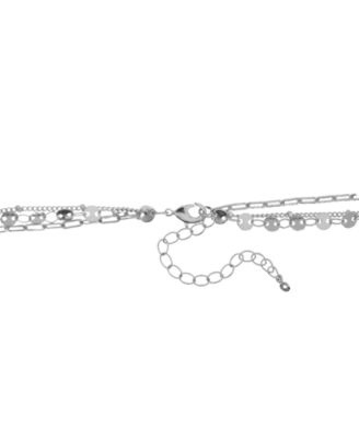 Multi-Layer Statement Necklace, 16" + 2" extender in Silver or Gold Plate