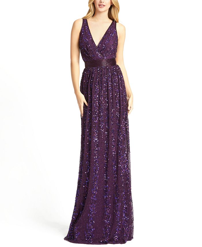 mac duggal sequin embellished gown