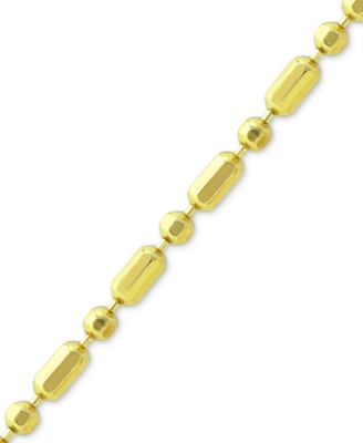 Dot Dash Link Ankle Bracelet in 18k Gold-Plated Sterling Silver & Sterling Silver, Created for Macy's