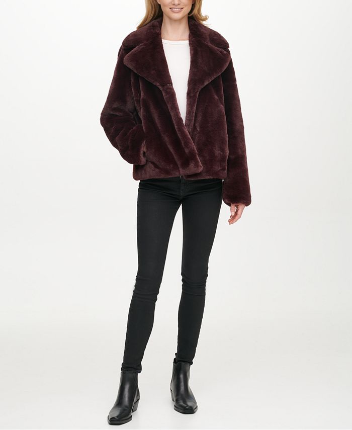 DKNY Faux-Fur Coat, Created for Macy's - Macy's