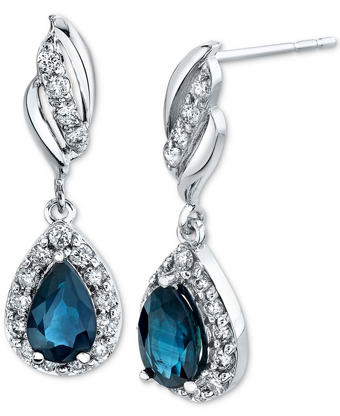 Macy s Sapphire 1 ct. t.w. Diamond 1 3 ct. t.w. Drop