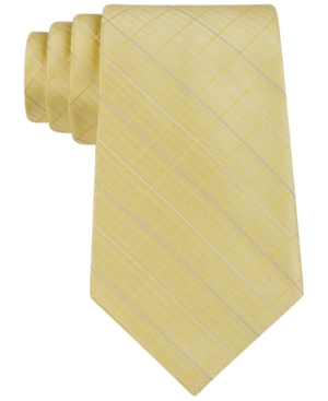 Calvin Klein Etched Large Grid Windowpane Slim Tie
