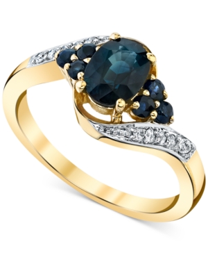image of Sapphire (1-1/3 ct. t.w.) & Diamond (1/20 ct. t.w.) Ring in 10k Gold