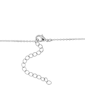 Essentials - Cubic Zirconia Rectangle Halo Pendant Necklace, 16" + 2" extender