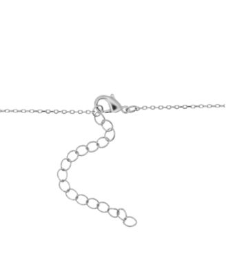 Cubic Zirconia Solitaire Pendant Necklace, 16" + 2" extender in Silver or Gold plate