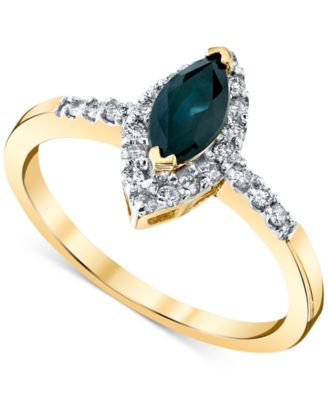 Macy's - Sapphire (3/4 ct. t.w.) & Diamond (1/5 ct. t.w.) Ring in 14k Gold