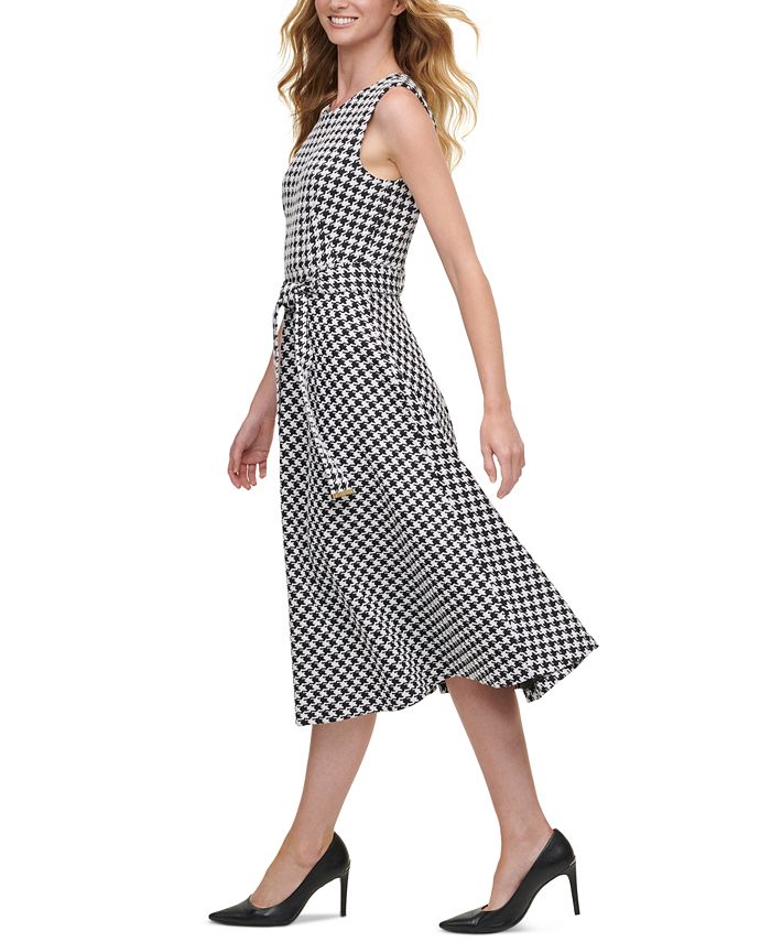 Calvin Klein Houndstooth A-Line Dress & Reviews - Dresses - Women - Macy's